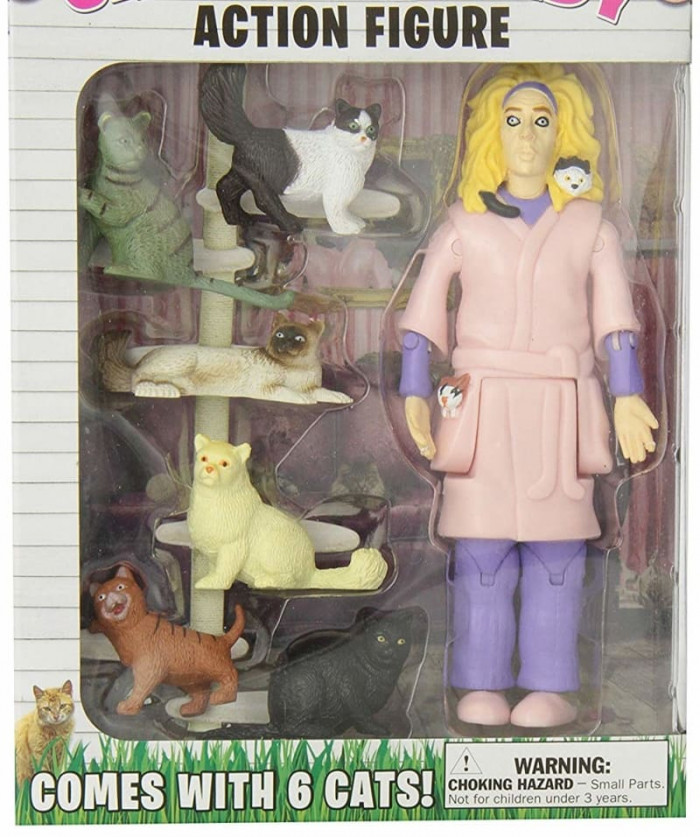 A cat lady action figure that perfectly describes your life.