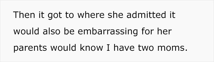 And GF finally admitted that it would be embarrassing for her and her parents...