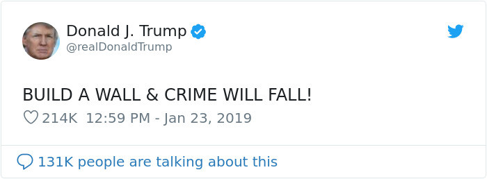 Donald Trump's original tweet that kicked everything off.