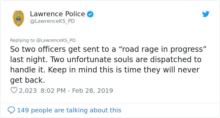 So it starts with a call about a 'road rage in progress'... sounds legit, right?
