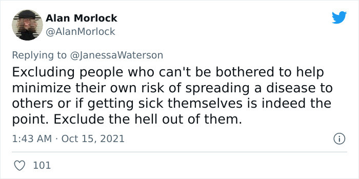 27. Not being bothered to help minimize risk