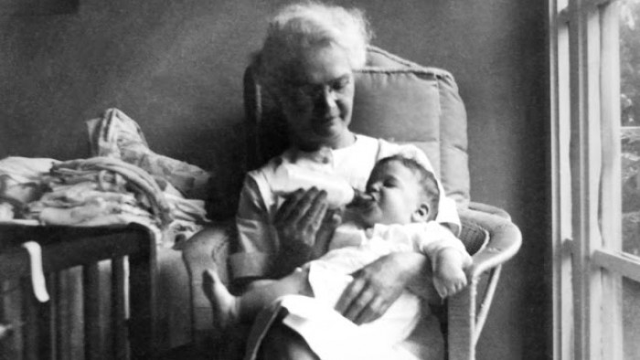 Gilda Radner as a baby, pictured with her inspiration, nanny Elizabeth Clementine “Dibby”