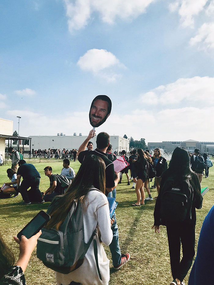 #16 My Teacher Raises A Picture Of His Own Face To Make Sure No Student Is Lost During The Fire Drill