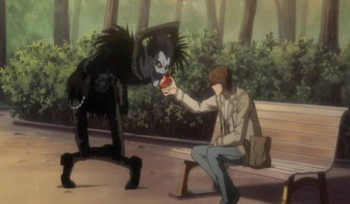 death note shinigami eating apple