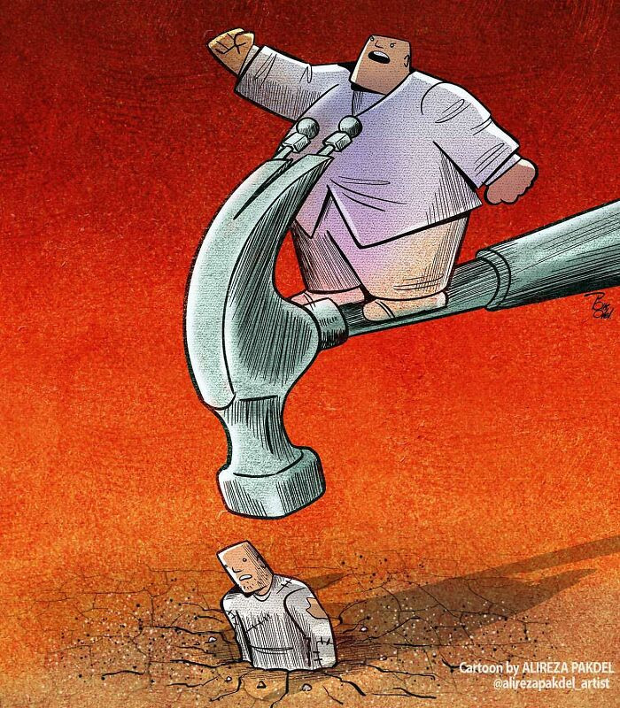 10. The truth of the corporate world, where those in lower positions are only pushed down.