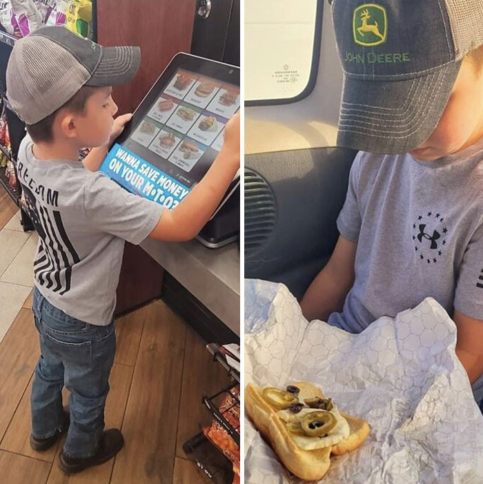 43. The 'big boy' refused to let me order, and now he's mad at his egg on a hotdog with jalapeños and black olives