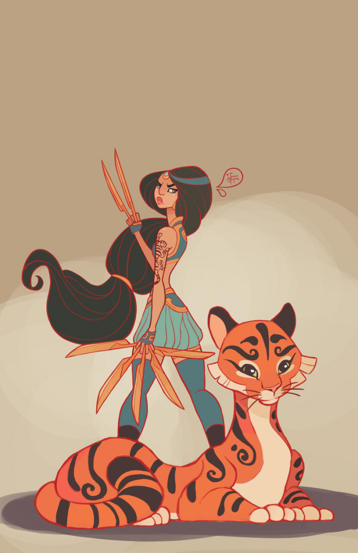 3. Jasmine & Raja from Disney's Aladdin