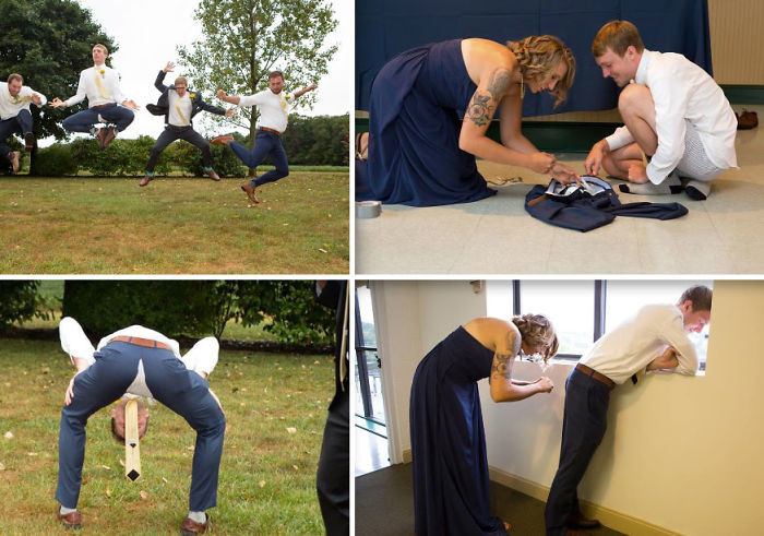 At least there’s a story to these wedding photos