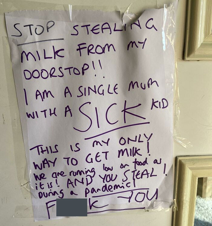2. Someone's stealing food from this family.