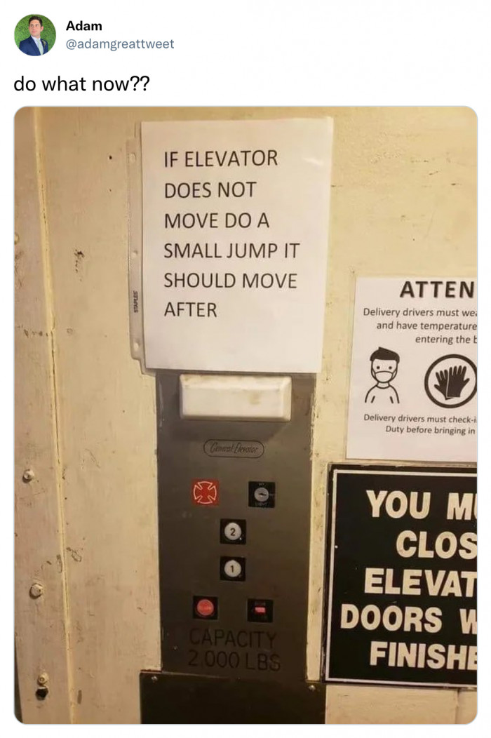 18. Yeah, that seems like a perfectly safe elevator.