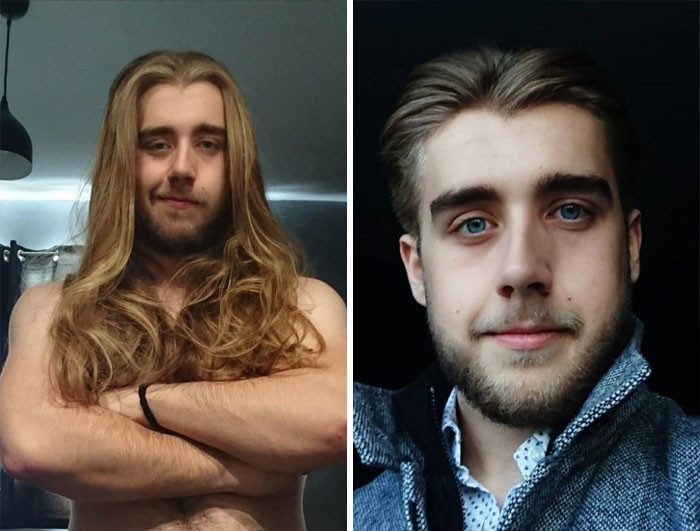 4. Six years of long hair cut off