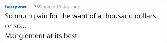 That's what they get for being cheap.