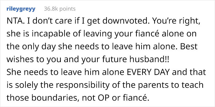 She's incapable of leaving your fiancé