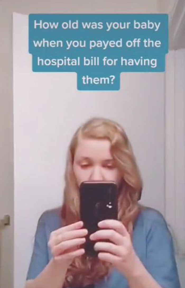 This is the TikTok video that asked about the hospital bills that moms receive for childbirth.