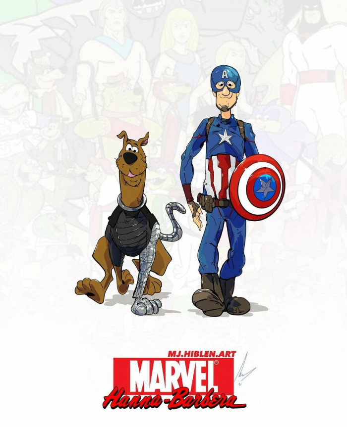1. Incredible mashup cover photo of the cutest Scooby and Shaggy as Winter Soldier and Captain America.
