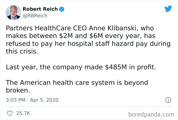13. Healthcare company not paying for healthcare for its employees...