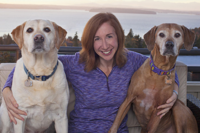 20. Author Laura T. Coffey with her two senior dogs, Manny and Frida.