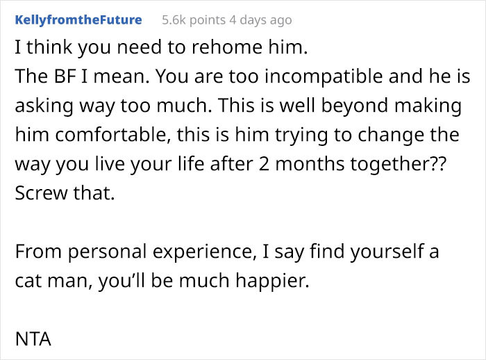 Rehoming the boyfriend is for the best...