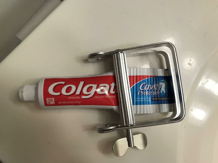 18. Always wasting toothpaste because you can't get it out of the tube? This might be the perfect device for you.