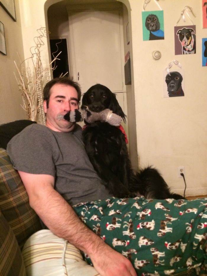 Sharing toys with each other.