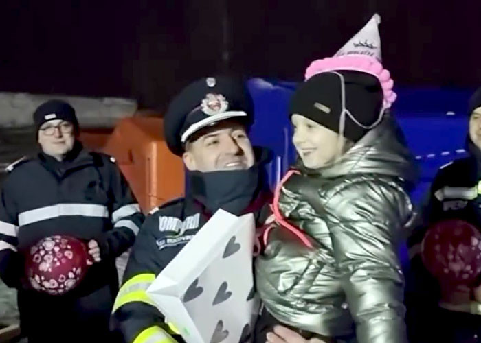 Look at how this little girl is smiling.