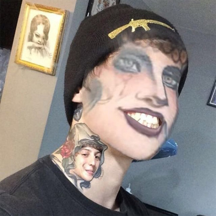 A Scary and Hilarious Compilation Of The Best Tattoo And Face Swaps Of ...
