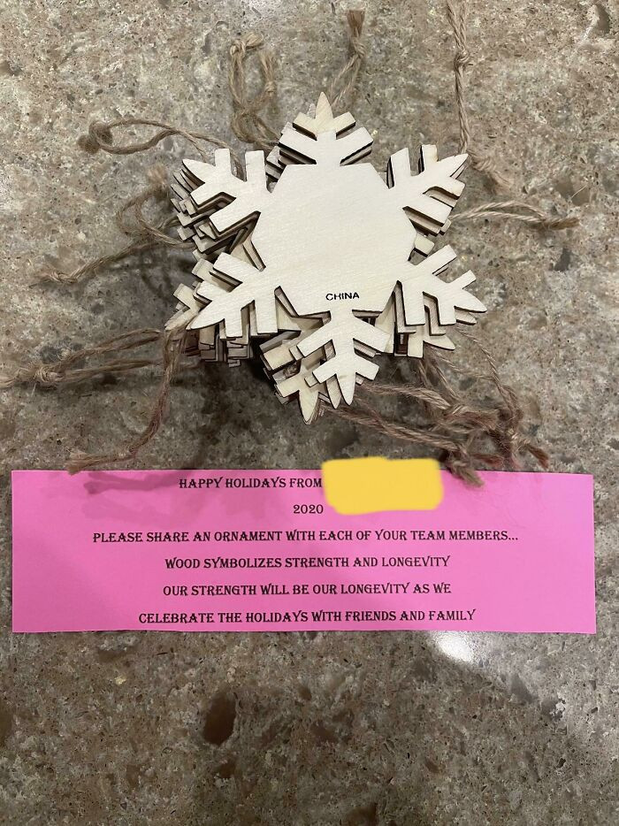 14. This cheap snowflake ornament doesn't even show the strength that it symbolizes.