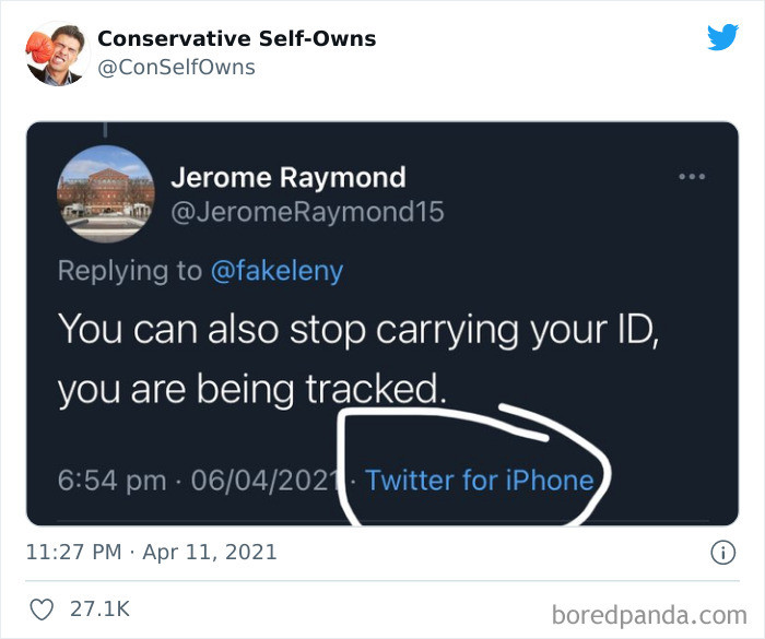 24. The iPhone is okay. They can’t track that...