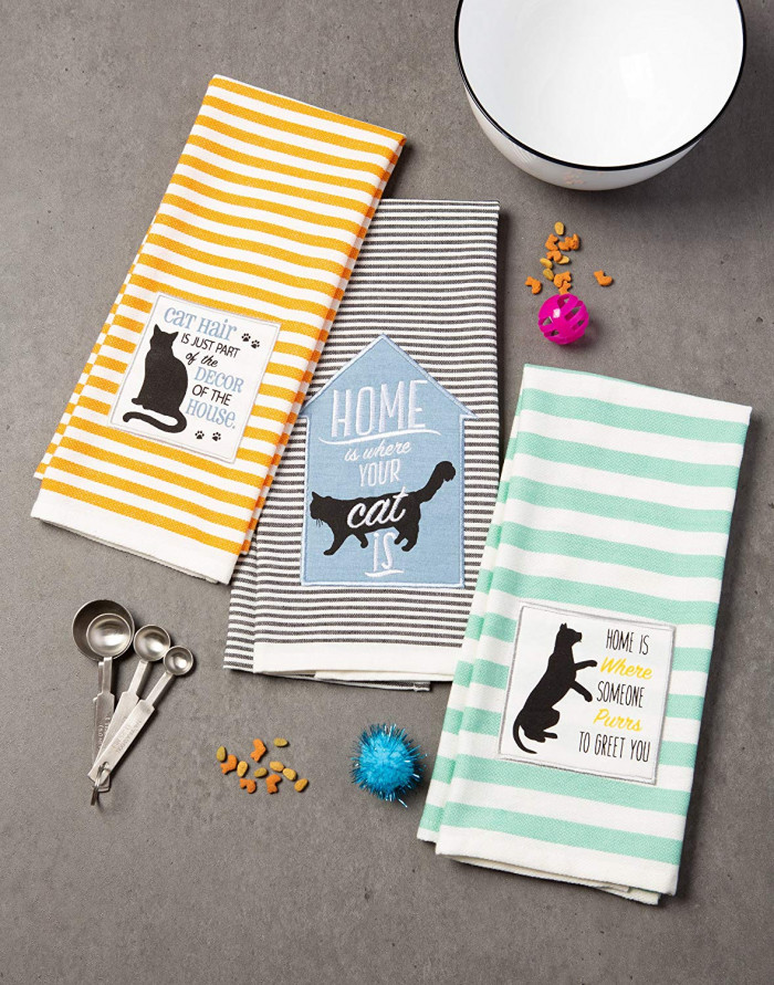 Purrfectly Printed Decorative Hand Towels