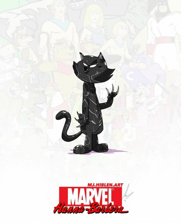 6. Hilarious mashup cover photo of Black Panther as Top Cat but with a missing turban or hat