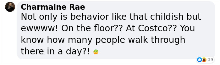 Definitely gross to lay on the floor at Costco.