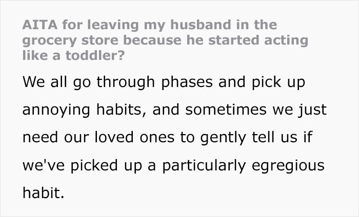 A wife came to Reddit to share how her husband was irritating her with baby talk.