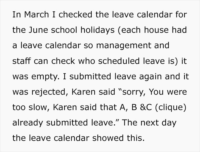 The battle of leave requests begins.