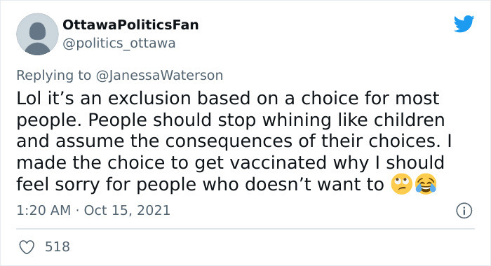 20. It is an exclusion based on choice