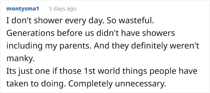 I don't shower everyday