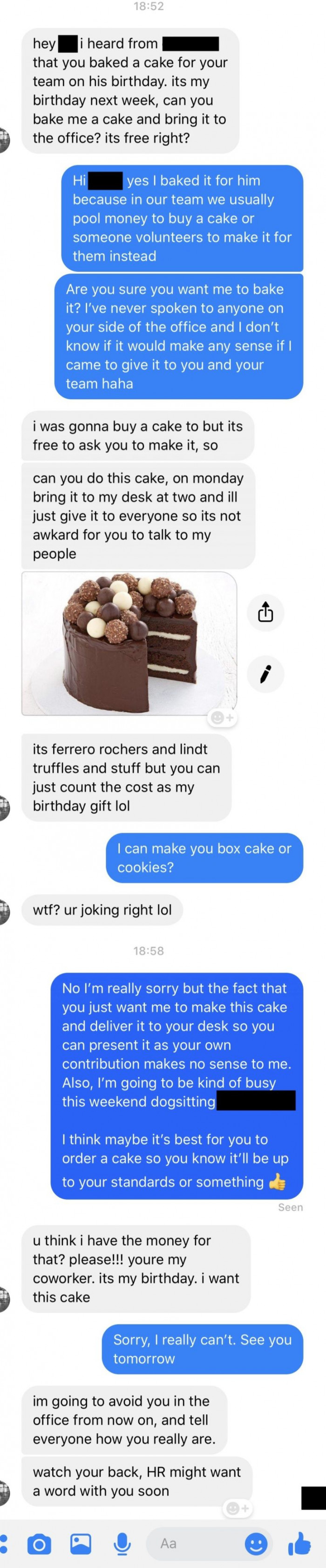 1. A free cake?