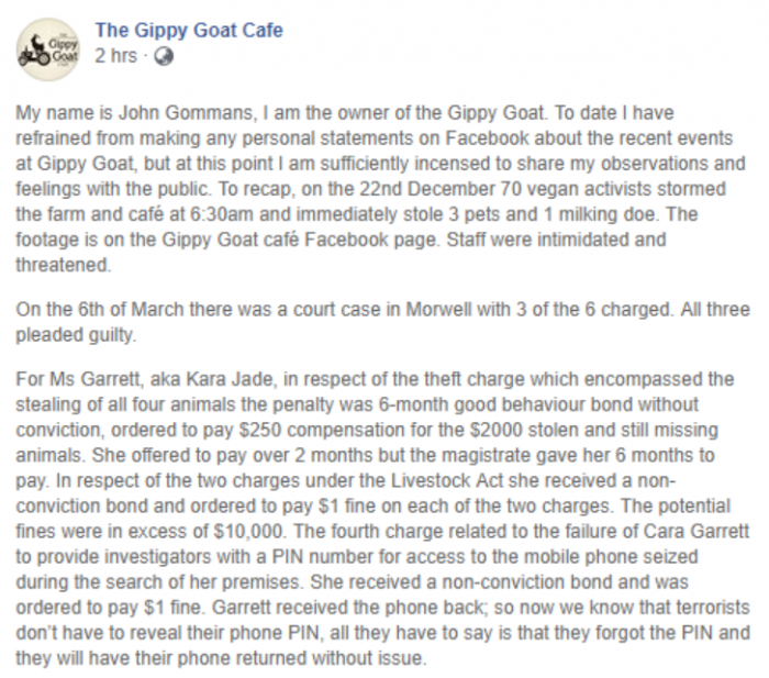 He explains in full the event that occurred and then goes into detail about their sentencing.