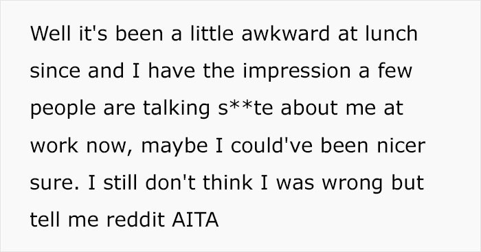 Now she's wondering if what she did was wrong.