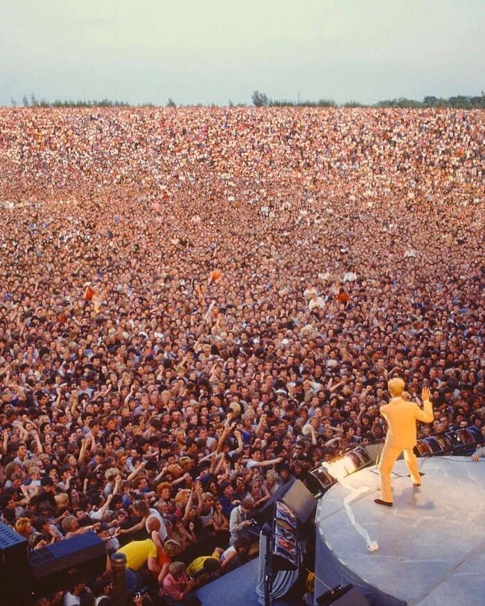 29. David Bowie Performing To A Huge Crowd In 1983