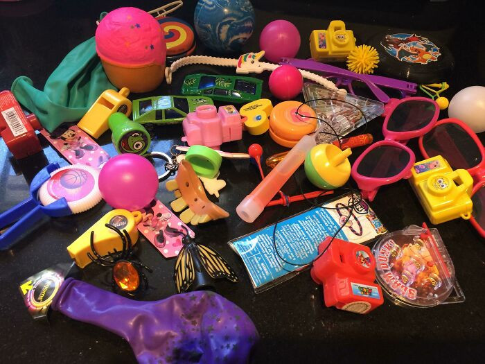 5. Kids often don't use or eat all of the goodies they receive from birthday parties, so why not recycle them into a piñata?