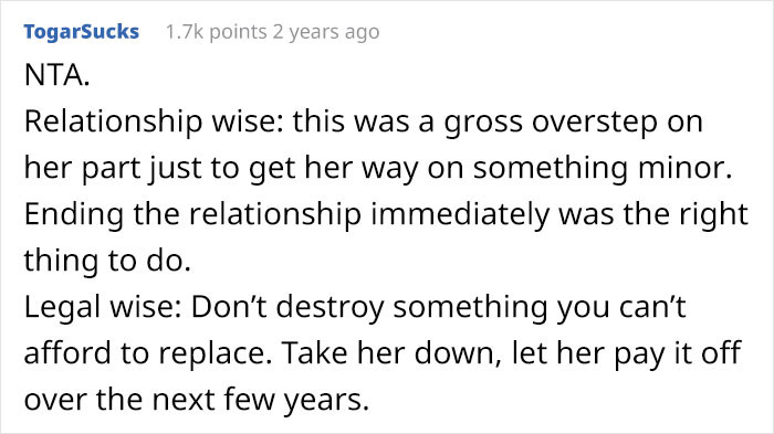 A gross overstep on her part