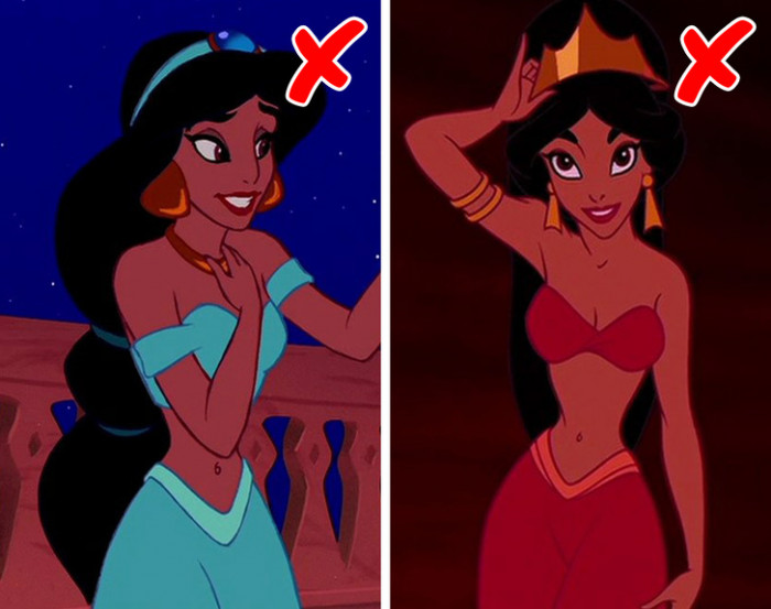 7. Jasmine’s apparel doesn’t fit into the period.