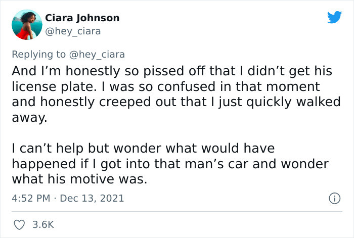 It's fortunate that Ciara was able to respond quickly to the contextual clues. However, she did not get the actual license plate.