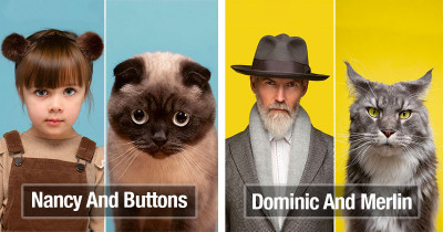Cat and Human Doppelgangers Documented By Famed Photographer Are Scarily Accurate