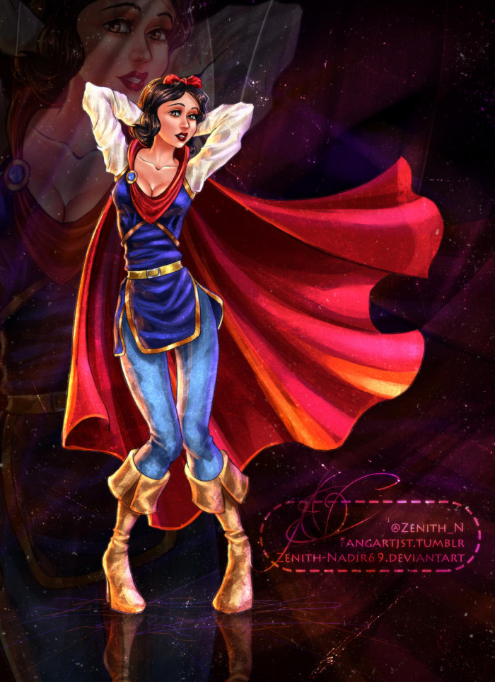 5. Snow White wearing the prince's outfit.