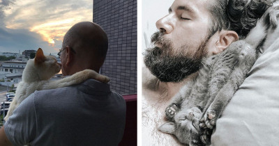 Here Are a Bunch Of Pictures Of Cats With Their Cat Dads To Make Your Heart Happy