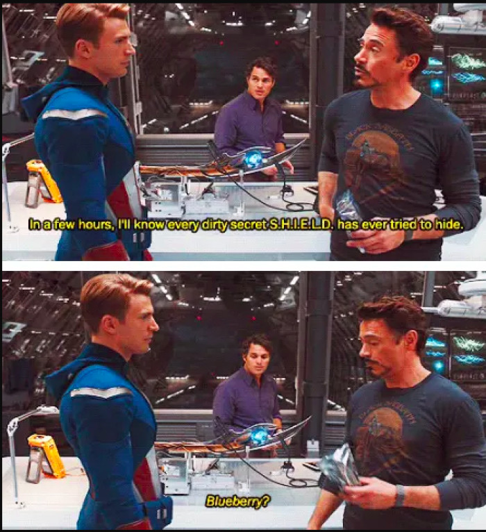 RDJ is a constant snacker on set.