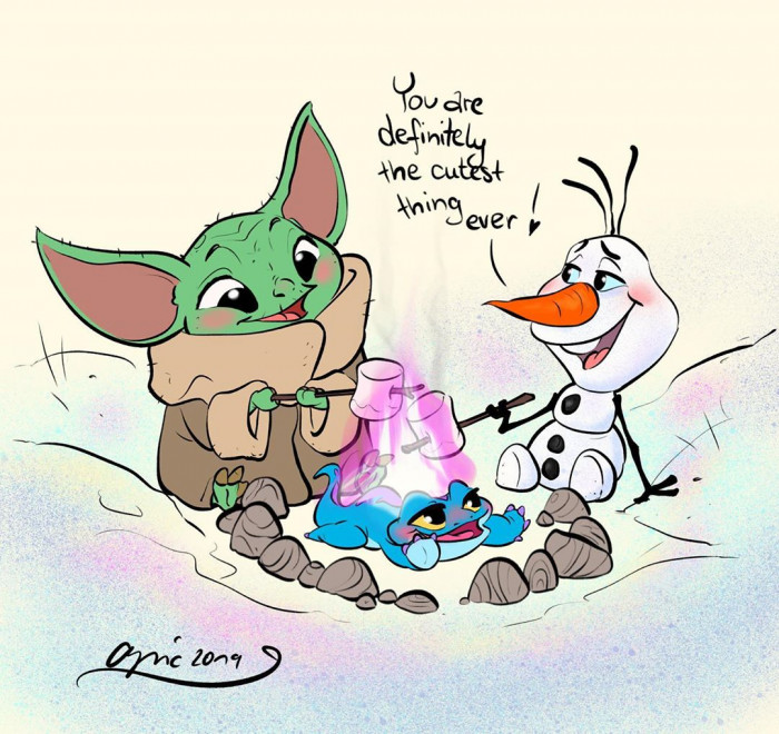 Artist Draws Baby Yoda Annoying The Crap Out Of Other Disney Characters And It S Great