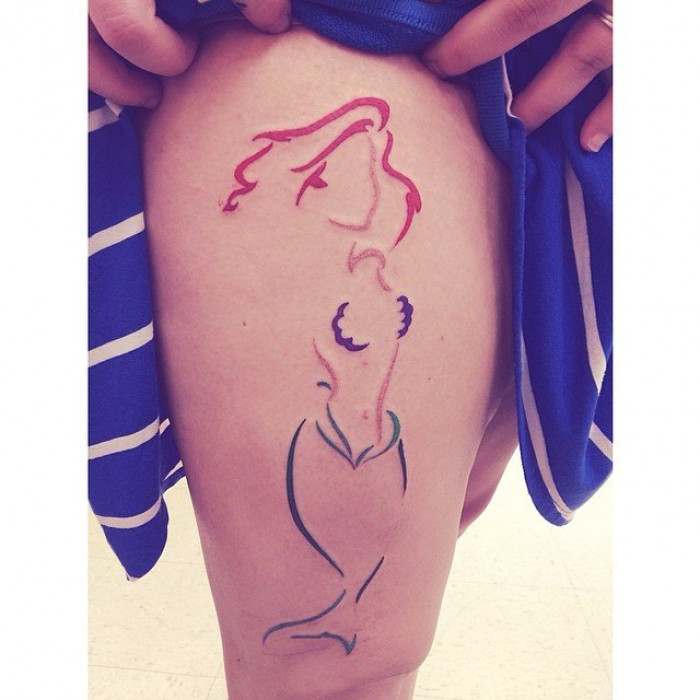 29. A simple yet beautiful tattoo of Ariel.