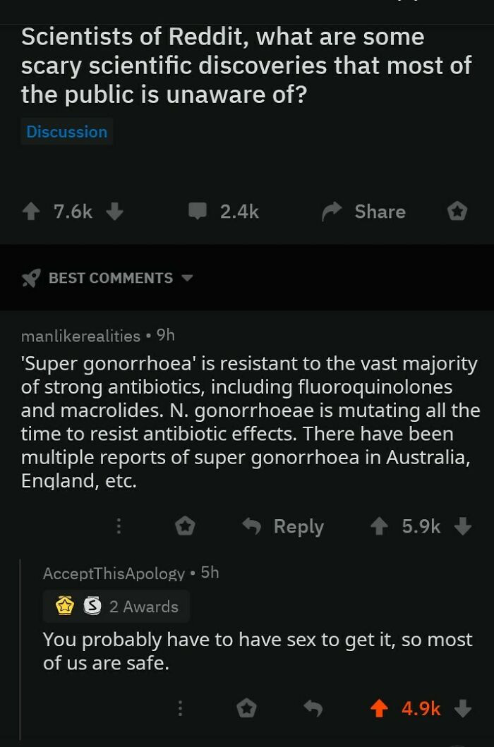 9. Be careful of super gonorrhea
